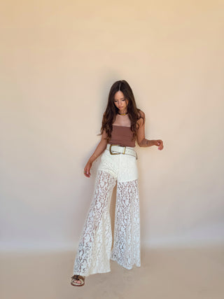 Cream Lace Flares