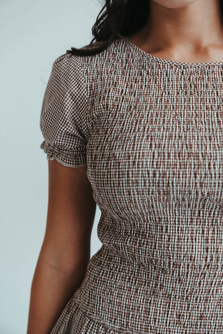 Burgundy Gingham Midi