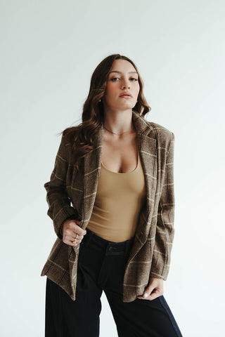Wool Plaid Blazer