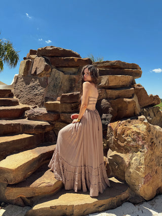 Matte Brown Maxi Dress