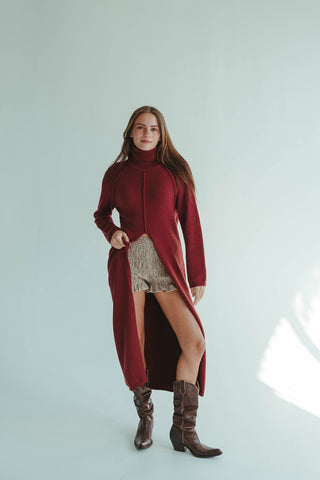 Plum Longline Sweater