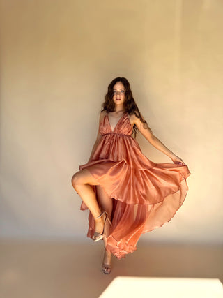 Peach Ruffle Dress
