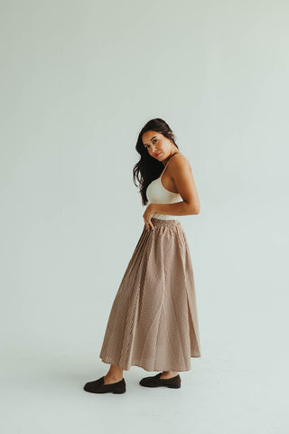 Ginger Gingham Midi Skirt