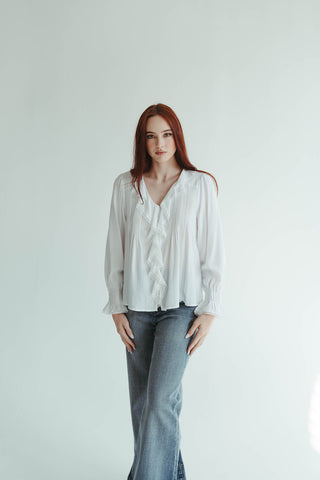 White Ruffle Blouse